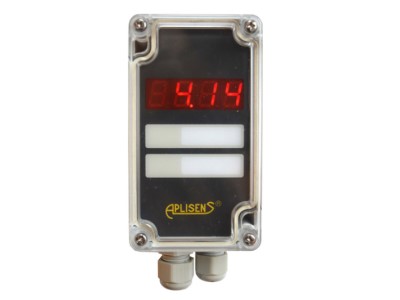 The Aplisens WW-11N indicator display can be used with any device having the output signal of 4...20 mA. The WW-11N has a configurable display range from –999 to 9999. 