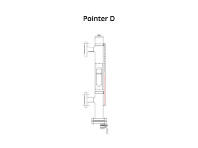 Hadro Magnetic Level Gauge Pointer D with 2 side mounting process connections