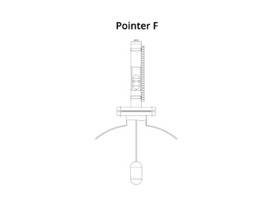 Hadro Magnetic Level Gauge Pointer F with one process connection on the bottom